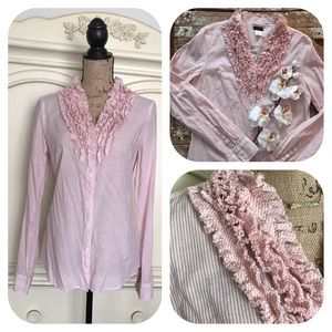 J. Crew Loretta Ruffle Striped Shirt